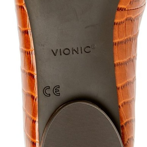 Vionic Croc-Embossed Leather Ballet Flat Women 7 M - Picture 6 of 9